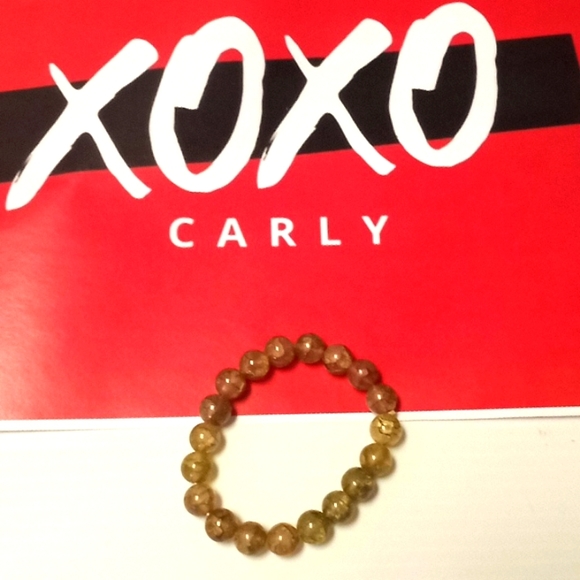 Khaki Crackled Agate 10 MM Bead Stretch Bracelet - Picture 8 of 8